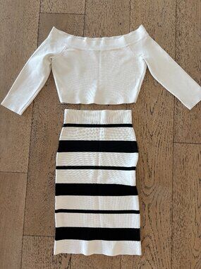 BCBG MaxAzria Bodycon Skirt + Cropped Top Set